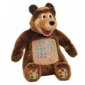 Мягкая игрушка Мишка «Учим буквы и цифры» по мотивам мультфильма «Маша и Медведь», 38 см. (Мульти-Пульти, TG952Asim)